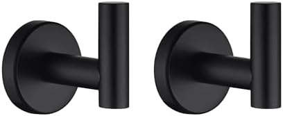 Black 304 Stainless Steel Towel Hook Pair