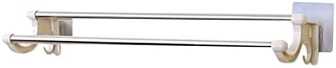 Bathroom Towel Holder with Dual Towel Rack wall mount easy to install high quality stainless steel bar double rod design