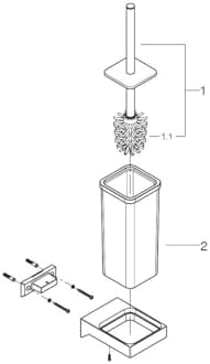 GROHE Selection Cube Toilet Brush Set - Starlight Chrome