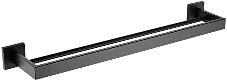 Elegant Black Double Towel Bar Set for Bathroom