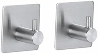 Sturdy Stainless Steel Towel Hook Tissue Holder Set Black Round Design