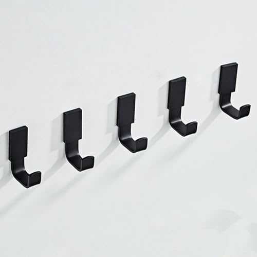 Flybath 5-Piece Coat Hook Brass Robe Towel Hooks Contemporary Style Matte Black Finish