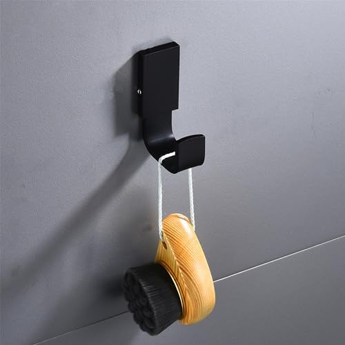 Flybath 5-Piece Coat Hook Brass Robe Towel Hooks Contemporary Style Matte Black Finish