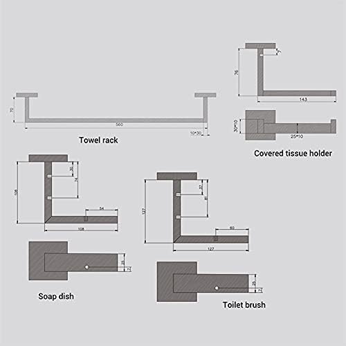 Sturdy Wall-Mounted Towel Bar Black stainless steel Space-Saving Bathroom Accessories