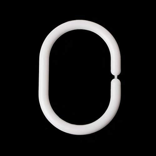 ZHORCIN 12-Piece C-Shape Shower Curtain Ring Hook Set