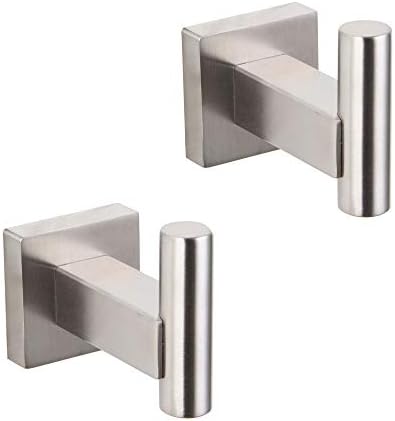 Sturdy 304 Steel Bathroom Coat Hook Single TowelRobe Clothes Hook for Bath Kitchen Garage with Matt Black Finish