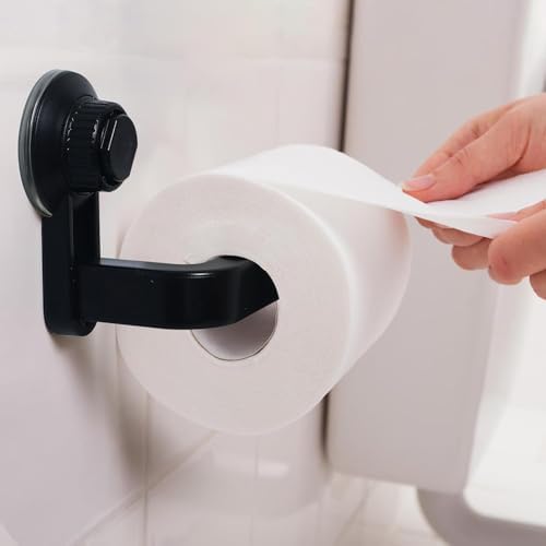 Suction Cup Toilet Paper Holder Wall-Mounted ABS Bathroom Holder for Home Use