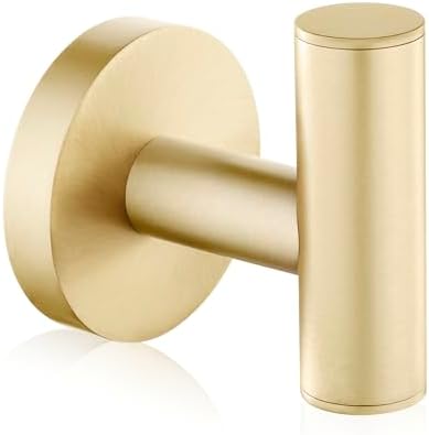 QOGRISUN Brass Towel Hook for Bathroom - Gold Coat Heavy Duty