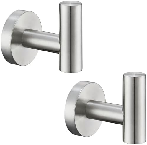 Sturdy 304 Stainless Steel Bathroom Hook Pair