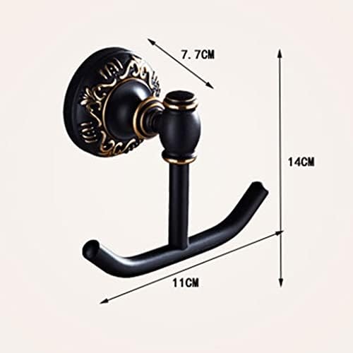 Bathroom Accessory Set Space-Saving Towel Paper Holder Black Gold coated Aluminum