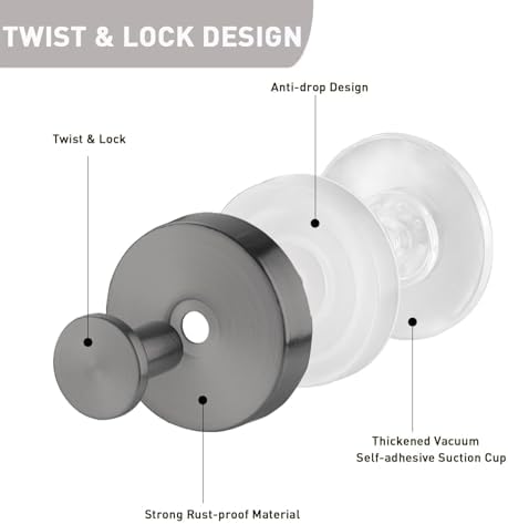 Canareen Suction Cup Hangers for Towels Durable Easy-to-Install Multi-Surface Use