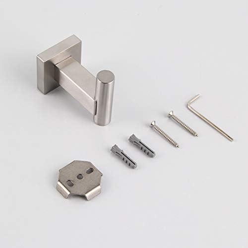 Sturdy 304 Steel Bathroom Coat Hook Single TowelRobe Clothes Hook for Bath Kitchen Garage with Matt Black Finish