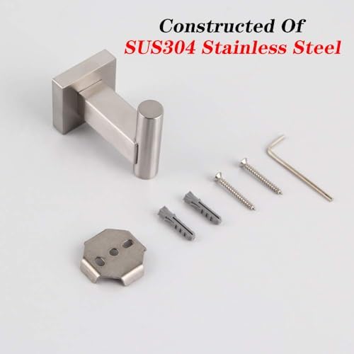 Sturdy 304 Steel Bathroom Coat Hook Single TowelRobe Clothes Hook for Bath Kitchen Garage with Matt Black Finish