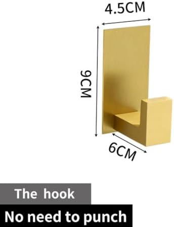 IsolaY Gold Punctured Towel Rail Hook Stainless Steel for Bathroom