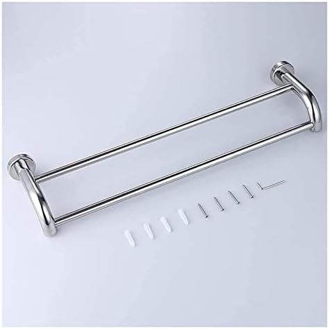 ALDEPO Polished Stainless Steel Towel Rail Bathroom Kitchen Shower Towel Holder Double Bar Design