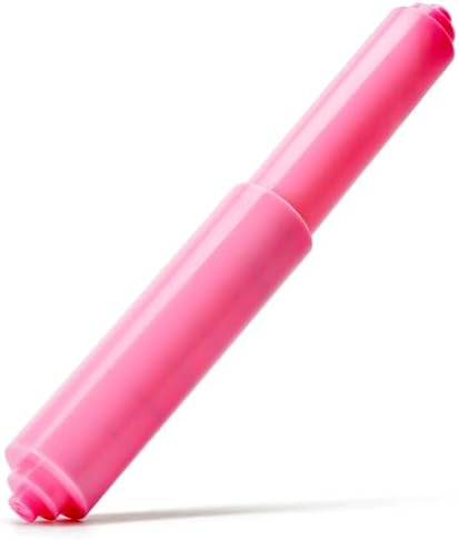 Ergonomic Pink Plastic Toilet Paper Holder Replacement with Spring Loaded Design