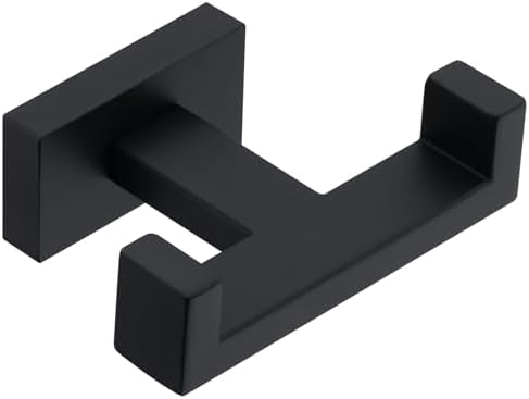 Suyar Matte Black Double Towel Hook Set