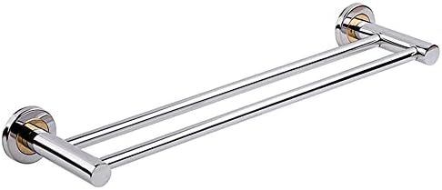 Sturdy 50x14cm Stainless Steel Towel Bar Double Bar Bathroom Rack Wall-Mounted Towel Holder