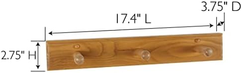 Experience a relaxed elegance with the Design House Dalton Triple Robe Hook in Honey Oak