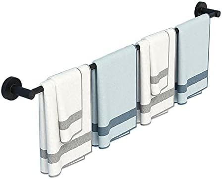 Install-Easy Durable Stainless Steel Towel Rack Black 30-100cm