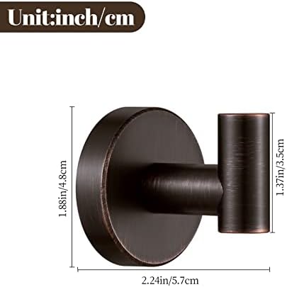 BigBig Home Bronze Robe Hook Oil Rubbed Rust-Proof 6-Pack