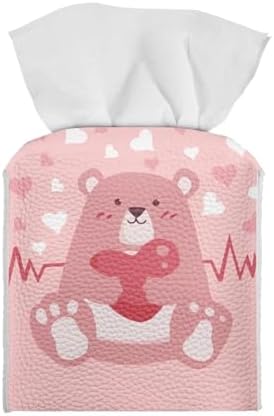 Gomyblomy Lovely Bear Heart Tissue Box Cover - Modern Bathroom Accessories