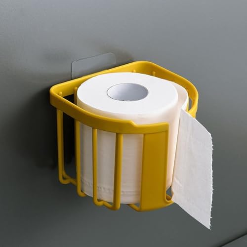 Perfect Solution for Space-Saving Toilet Paper Storage Wall-Mounted Holder Yellow