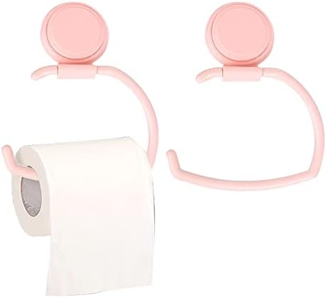 2-Piece Toilet Paper Holder with Suction Cup Wall Mount for Home Kitchen