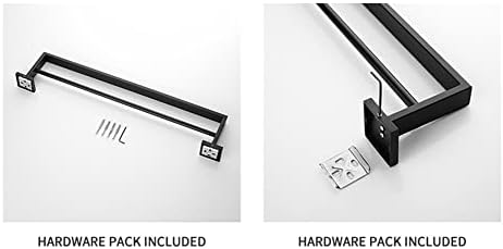 Elegant Black Double Towel Bar Set for Bathroom