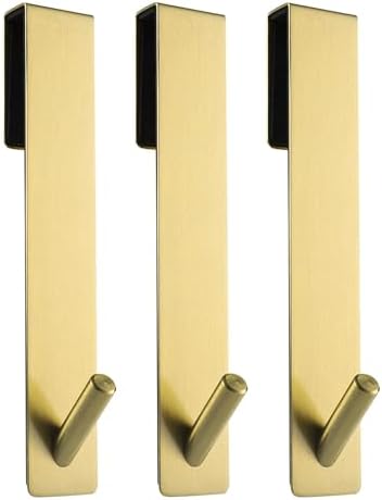 Simtive 3-Piece 7-inch Extendable shower door hooks Anti-Scratch No Drilling Durable 3-Pack for Frameless Glass Doors