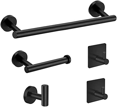 Sturdy 5-Piece Bathroom Set with Stainless Steel Towel Bar