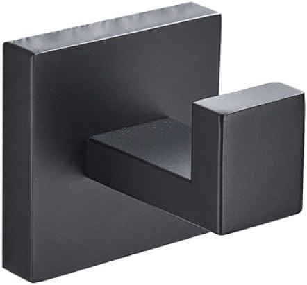 IsolaY Black Robe Hook Bathroom Hardware - Durable Towel Rail With 35 Pints Storage Modern Design Easy to Install