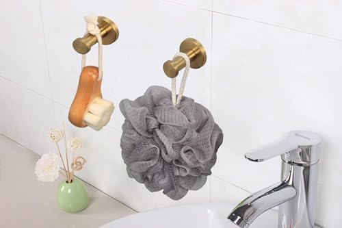 Gold Stainless Steel 10-Piece Bathroom Towel Hook Set with Wall Bracket - Durable for Bathroom Kitchen Bedroom