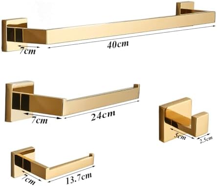 Golden Bathroom Toolkit - High-Quality Stainless Steel Towel Rack Paper Holder