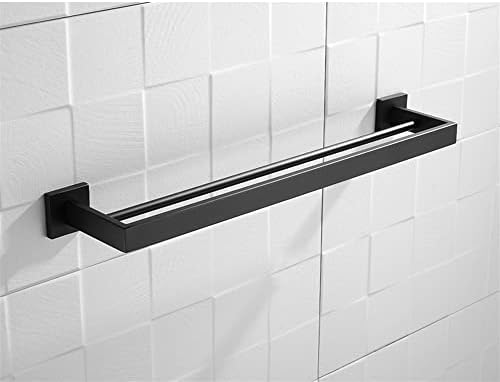 Elegant Black Double Towel Bar Set for Bathroom