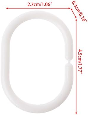 ZHORCIN 12-Piece C-Shape Shower Curtain Ring Hook Set