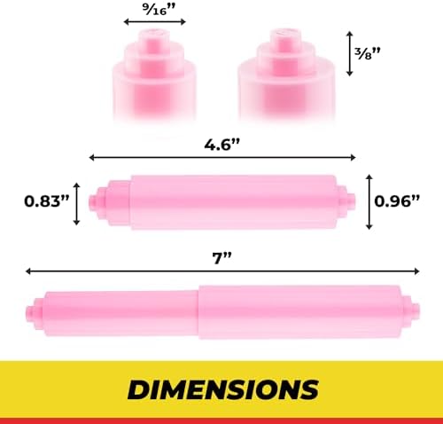 Ergonomic Pink Plastic Toilet Paper Holder Replacement with Spring Loaded Design