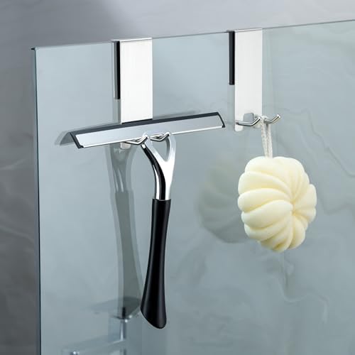 Stainless Steel Glass Shower Towel Hook Set