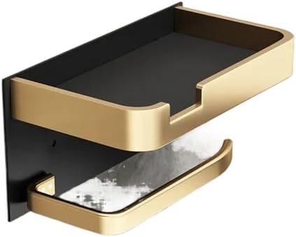 Black Gold Wall-Mounted Toilet Paper Holder for Home Bathroom