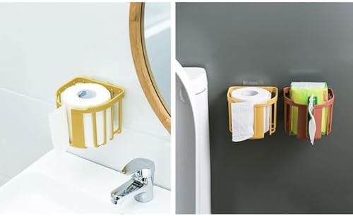 Perfect Solution for Space-Saving Toilet Paper Storage Wall-Mounted Holder Yellow