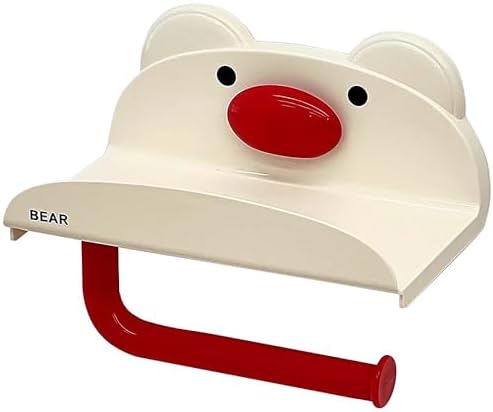 Cute Suction Cup Toilet Paper Holder - Adhesive Mount Organizer for RV Apartment Small Spaces Red