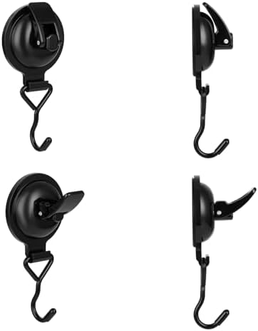 Heavy Duty Vacuum Wreath Hook 13 lbs Shiny Black 2-Pack