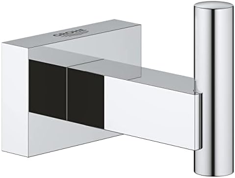 Grohe 40511001 Essentials Cube Robe Hook Scratch-Resistant Tarnish-Proof