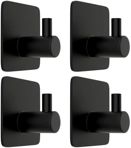 ACNISM 4-Piece Stainless Steel Sticky Wall Hangers for Heavy-Duty Use