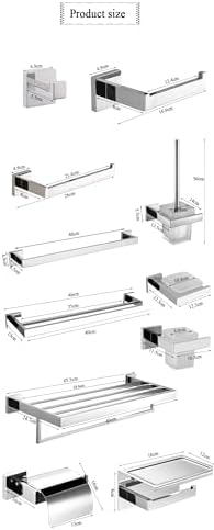 IsolaY 304 Stainless Steel Chrome Towel Bar Set