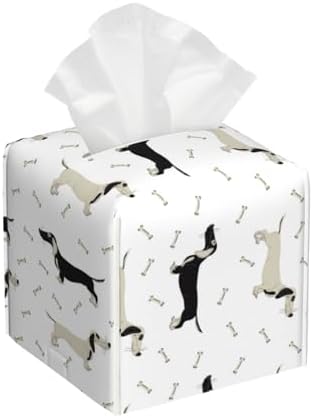Leather Dachshund Tissue Box Holder