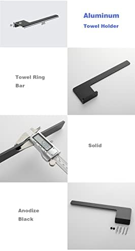 Sturdy Towel Bar Black Aluminum Towel Holder