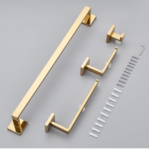 Golden Bathroom Toolkit - High-Quality Stainless Steel Towel Rack Paper Holder
