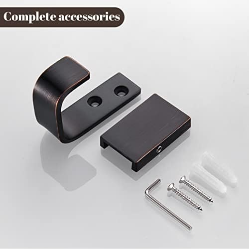 BigBig Home Rust-Resistant Bronze Towel Hooks Oil Rubbed Bathroom Wall-Mounted Space-Saving 4-Pack