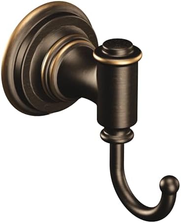 Moen Ellsworth Robe Hook Mediterranean Bronze Easy to Install Durable Bathroom Tool